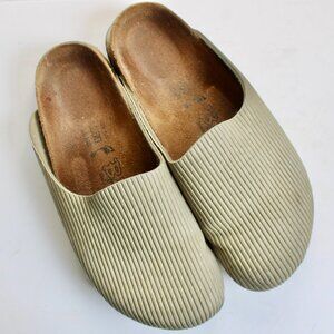 Birkenstock Birki's Tan Amsterdam Ribbed Corduroy Slip-On Mule Clog 39 8 W / 6 M